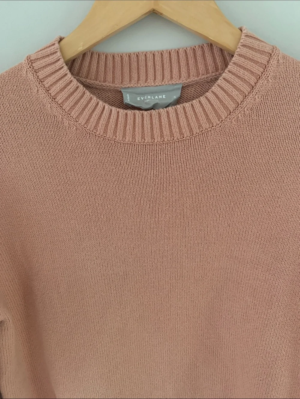 Everlane The Boxy Sweater In Everyday Cotton Blush Pink Size Small